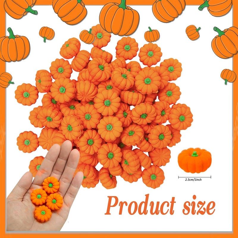 OZIO 44 Pcs 3D Pumpkin Erasers Bulk, Fall Mini Erasers Novelty Pencil Eraser Stationery for Kids Students Halloween Fall Thanksgiving Party Favor Teacher Rewards Classroom - Image 2